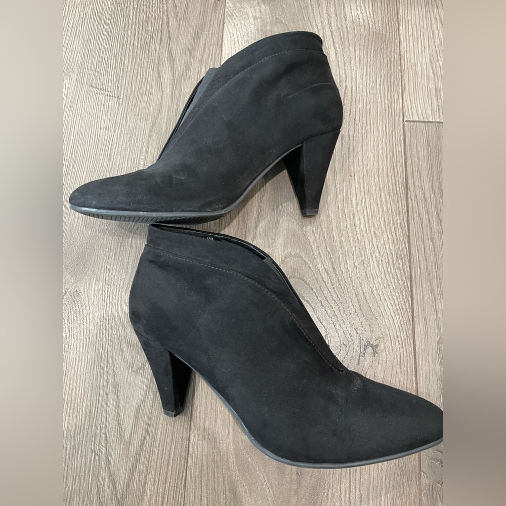 Barely worn,  black booties 8.5